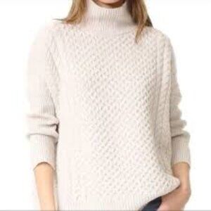 AYR Cream Cable-Knit Turtleneck Sweater